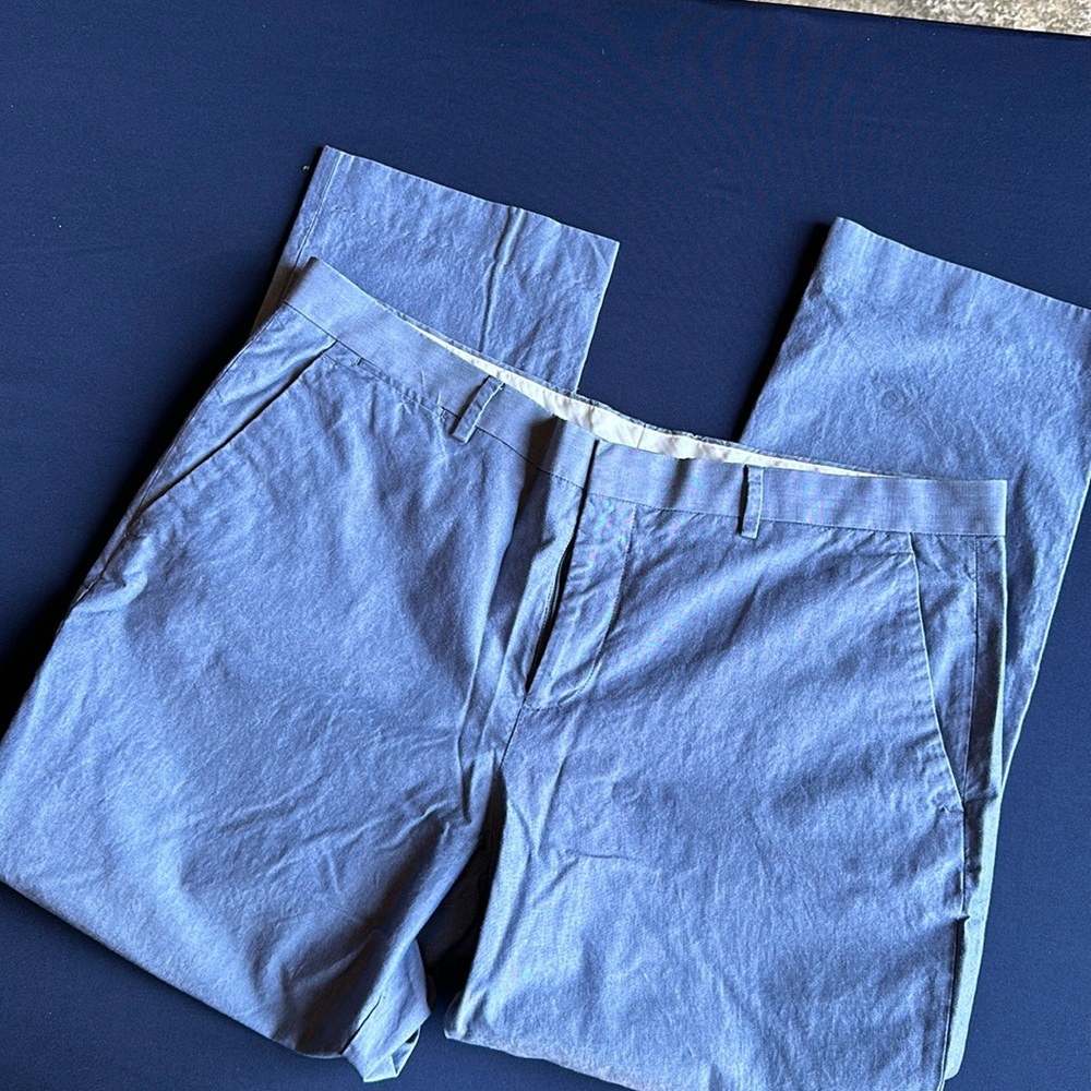 LIKE NEW Express Photographer, blue dress pants 36 x 30 (missing size tag)